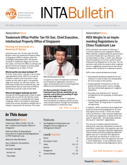 In This Issue - International Trademark Association