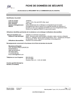 fiche de donn&eacute;es de s&eacute;curit&eacute;
