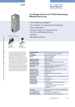 2/2-Wege-Ventil mit PTFE-Faltenbalg- Medientrennung