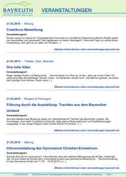 Veranstaltungsdaten von wwww.bayreuth.de