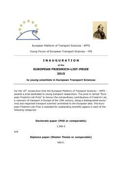 I N A U G U R A T I O N EUROPEAN FRIEDRICH-LIST