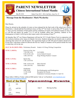Issue No. 35 May 9 - Chinese International School Manila