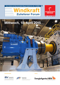 Mittwoch, 15. April 2015 - Bundesverband WindEnergie eV