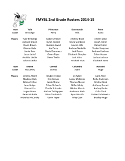 FMYBL 2nd Grade Rosters 2014-15