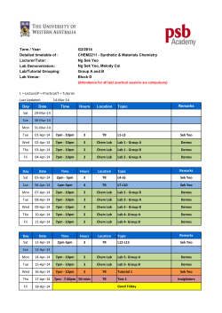 (DRAFT) CHEM2211 G2 2014 timetable