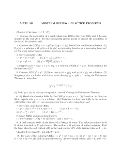 MATH 331 MIDTERM REVIEW - PRACTICE PROBLEMS Chapter 1