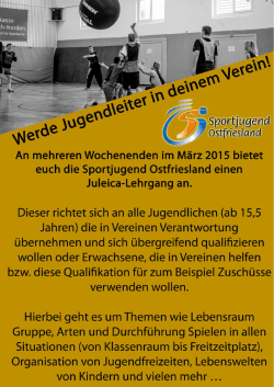 Juleica Info - Sportjugend Ostfriesland