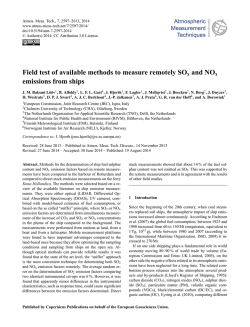 Field test of available methods to measure remotely SOx and NOx