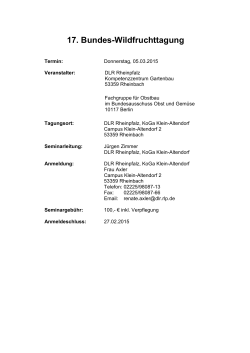 17- Bundes-Wildfruchttagung 05-03-15 Programm PDF - DLR