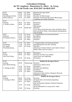 Gottesdienstanzeiger Teil 1 - Pfarrei St. Albert Augsburg