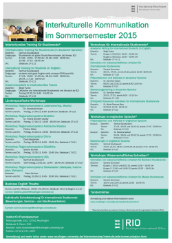 Interkulturelle Kommunikation im Sommersemester 2015