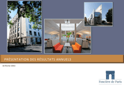 Présentation des résultats annuels 2014 aux