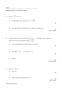 Revision Tri 2 Test 1 Calculus No Calculator