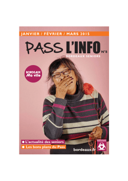Pass l`info Bordeaux seniors - Janvier - février