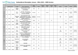 Gottesdienst-Dienstplan: Januar &ndash; M&auml;rz 2015 &ndash; WEB