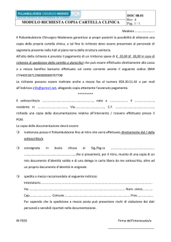 Il / La Sottoscritto/a - Poliambulatorio Chirurgico Modenese
