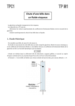 Chute d`une bille dans un fluide visqueux