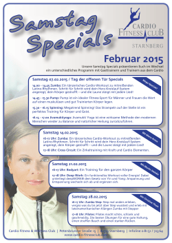 Samstag Specials im Februar - Cardio Fitnessclub Starnberg