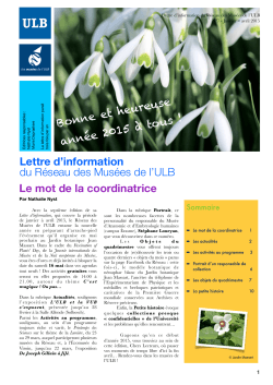 newsletter 7 - Université Libre de Bruxelles