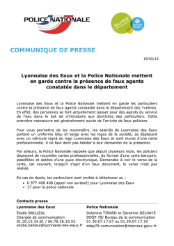 Lyonnaise des eaux et la police nationale - Saint Germain-en-Laye