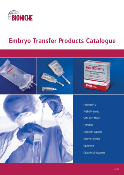 Embryo Transfer Products Catalogue