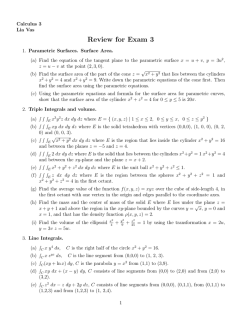 Review for Exam 3