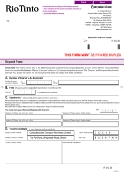 Deposit Form - Computershare