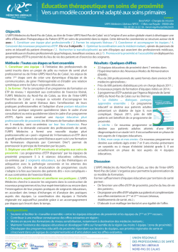 Éducation thérapeutique en soins de proximité Vers un