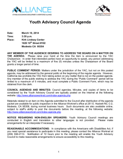Youth Advisory Council Agenda