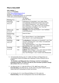 Wochenordnung (bis 15.02.2015)
