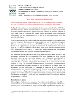 Description du poste