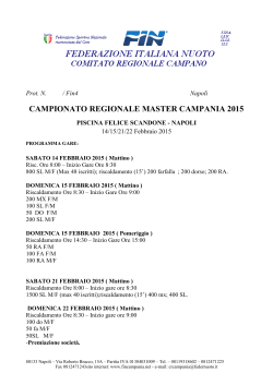 CAMPIONATO REGIONALE MASTER CAMPANIA 2015