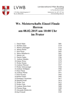 Wr. Meisterschafts Einzel Finale Herren am 08.02.2015 um 10:00