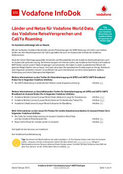 InfoDok 572: Länder und Netze für Vodafone World Data, das