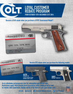 Colt Loyal Customer Rebate Program