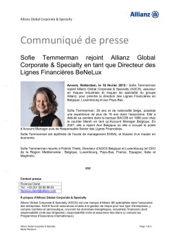 Communiqué de Presse - Allianz Global Corporate & Specialty