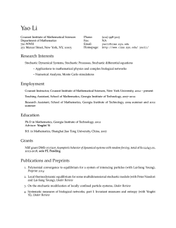Yao Li - Courant Institute of Mathematical Sciences