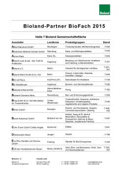 Bioland-Partner BioFach 2015 - Bioland