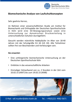 Probandensuche als PDF - Deutsche Sporthochschule Köln