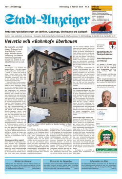 Helvetia will &laquo;Bahnhof&raquo; &uuml;berbauen - Stadt