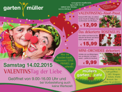 VALENTINSTag der Liebe - Garten Müller, Gartencenter Köln