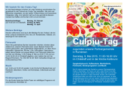 Culpiu-Tag - Herzlich willkommen in der Kirchgemeinde Zell
