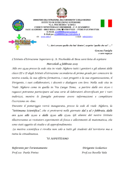 INVITO FAMIGLIE - Istituto Istruzione Superiore Bosa > Home