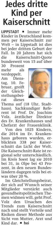 Jedes dritte Kind per Kaiserschnitt