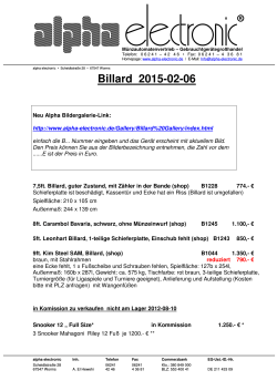 Billard 130115 - alpha electronic