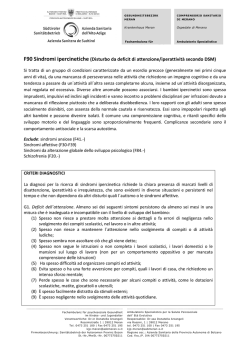 Descrizione del disturbo secondo la classificazione ICD10 per ADHD