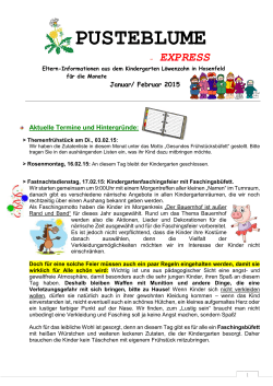Pusteblume-Kindergartenzeitung (Jan.-Feb. 2015)