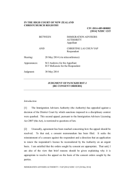 Read the full Yap decision - Immigration Advisers Authority