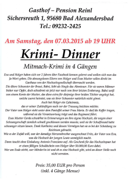 krimidinner 20159307 - Gasthof-Pension Reinl in Bad Alexandersbad