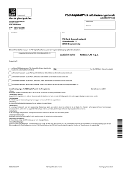 Kontovertrag - PSD Bank Braunschweig eG
